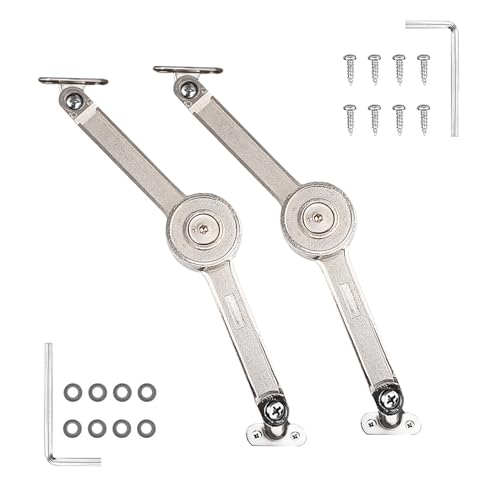 2 Stück Klappscharnier, Klappenbeschlag, Klappenhalter, Klappenstütze Set, Klappscharniere, Deckelstütze Scharnier, Deckelstützscharniere, Deckelscharniere Klappbar, Lid Support Hinges von Alleshelfer