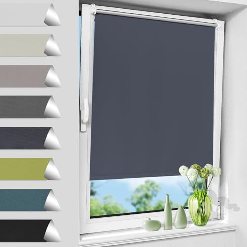 Allesin Verdunklungsrollo ohne Bohren, Dunkelblau B120 x 170 cm, Thermorollo Klemmfix, Fensterrollo Klemmrollo easyfix Verdunkelung Rollos Sichtschutz und Sonnenchutz, Seitenzugrollo für Fenster & Tür Allesin Verdunklungsrollo ohne Bohren, Dunkelblau B120 x 170 cm, Thermorollo Klemmfix, Fensterrollo Klemmrollo easyfix Verdunkelung Rollos Sichtschutz und Sonnenchutz, Seitenzugrollo für Fenster & Tür von Allesin