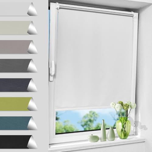 Allesin Verdunklungsrollo ohne Bohren, Weiß B95 x H120 cm, Thermorollo Klemmfix, Fensterrollo Klemmrollo easyfix Verdunkelung Rollos Sichtschutz und Sonnenchutz, Seitenzugrollo für Fenster & Tür Allesin Verdunklungsrollo ohne Bohren, Weiß B95 x H120 cm, Thermorollo Klemmfix, Fensterrollo Klemmrollo easyfix Verdunkelung Rollos Sichtschutz und Sonnenchutz, Seitenzugrollo für Fenster & Tür von Allesin