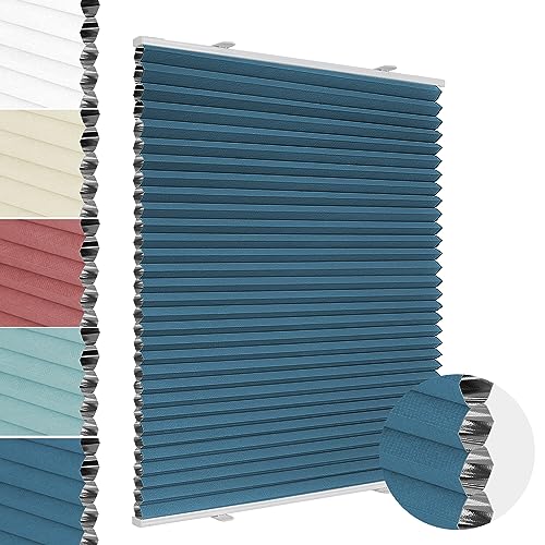 Allesin Wabenplissee ohne Bohren Verdunklung Thermo Doppelplissee Klemmfix Zweifarbig Blau-weiß 70x110 cm (BxH) 100% Blickdicht, Sonnenschutz & Schallschutz Plisseerollo für Fenster & Tür Allesin Wabenplissee ohne Bohren Verdunklung Thermo Doppelplissee Klemmfix Zweifarbig Blau-weiß 70x110 cm (BxH) 100% Blickdicht, Sonnenschutz & Schallschutz Plisseerollo für Fenster & Tür von Allesin