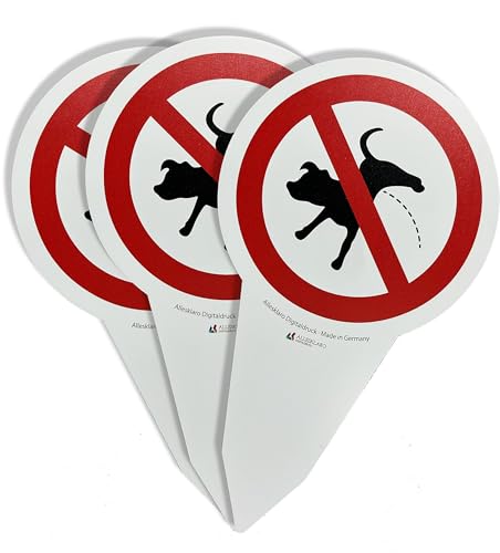 AllesKlaro® - 3er Set - hochwertiges XXL Steckschild - Verbot kein Hunde pinkeln - 280 x 160 mm - stabile 4 mm Alu Verbundplatte von Allesklaro Digitaldruck