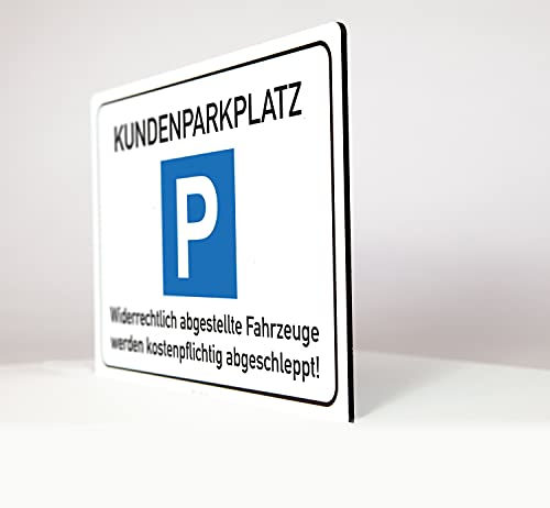 AllesKlaro® - Kunden Parkplatz - Hinweisschild - Querformat - stabile 4 mm Alu Verbundplatte (60 x 40 cm) - 4x Bohrlöcher von Allesklaro Digitaldruck