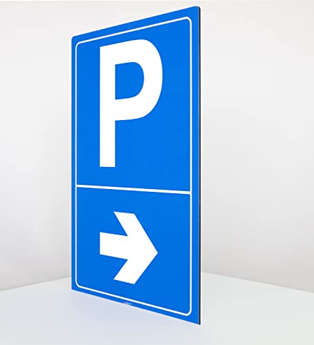 AllesKlaro® - Parkplatzschild - Pfeil nach rechts - Hochformat - blau - stabile 4mm Alu Verbundplatte (60x40cm) von Allesklaro Digitaldruck
