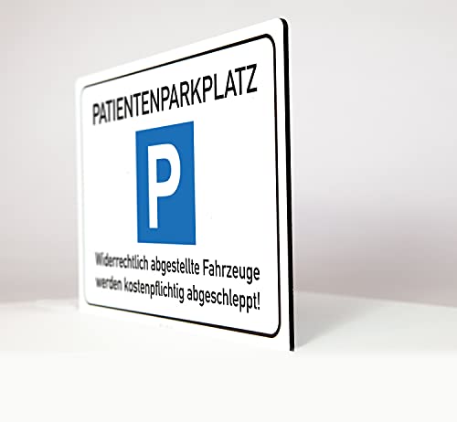 AllesKlaro® - Patienten Parkplatz - Hinweisschild - Querformat - stabile 4 mm Alu Verbundplatte (45 x 30 cm) - 4x Bohrlöcher von Allesklaro Digitaldruck