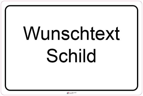 AllesKlaro® - Wunschtext Schild - selbst individuell gestalten - Logo und eigenes Design - stabile 4mm Alu Verbundplatte (45x30 cm) von Allesklaro Digitaldruck