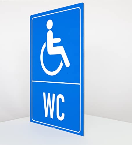 AllesKlaro® - Hinweisschild - Behinderten WC - Hochformat - blau - stabile 4 mm Alu Verbundplatte (30 x 20 cm) - 4x Bohrlöcher von Allesklaro Digitaldruck