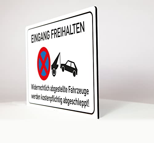 Eingang Freihalten - Schild - 4 mm Alu Verbundplatte (30 x 20 cm) von Allesklaro Digitaldruck
