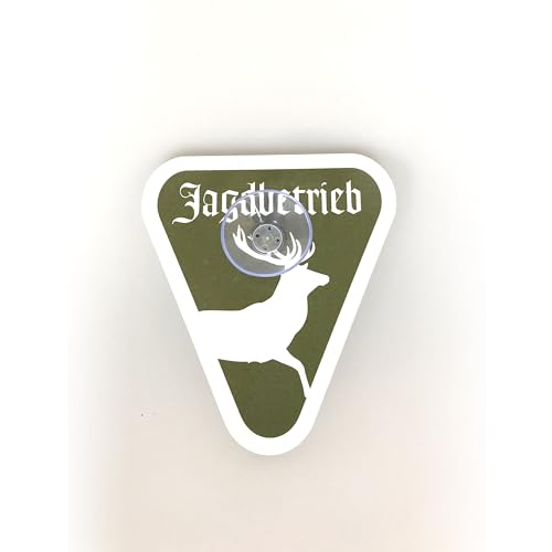 AllesKlaro® - Jagdbetriebschild mit Saugnapf - verschiedene Motive - Autoschild für KFZ Heckscheibe (Hirsch) von Allesklaro Digitaldruck