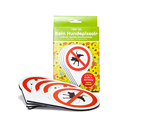 AllesKlaro® - 4 Stk. Set - hochwertige Steckschilder - Verbot Hier kein Hunde Pinkeln - 150 x 110 mm - stabile 4 mm Alu Verbundplatte von Allesklaro Digitaldruck