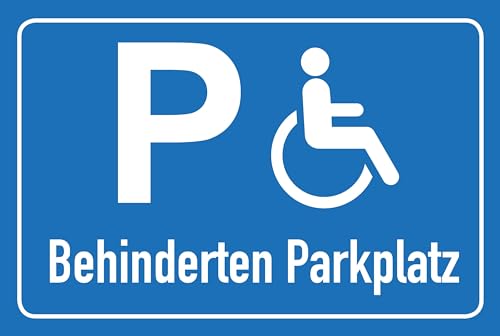 Parkplatz Schild blau - Nur für Behinderte - Querformat - 4 mm Alu Verbundplatte (60 x 40 cm) von Allesklaro Digitaldruck