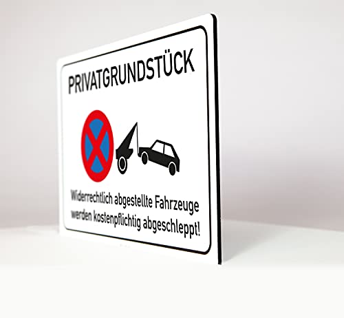 Privatgrundstück - Schild - 4 mm Alu Verbundplatte - inkl. Bohrschablone (60 x 40 cm) von Allesklaro Digitaldruck