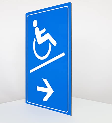 AllesKlaro® - Rollstuhl Rampe rechts - Schild - Hochformat - blau - 4 mm Alu Verbundplatte (30 x 20 cm) von Allesklaro Digitaldruck