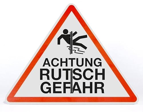 Schild Aufsteller - Achtung Rutschgefahr - Dreieck 50 cm x 40 cm - 4 mm starke Alu Verbundplatte - freistehend aufstellbar von Allesklaro Digitaldruck