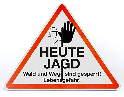 AllesKlaro® - Warnschild Aufsteller - Heute Jagd - gesperrt - Dreieck - freistehend aufstellbar - 4mm Alu Verbundplatte (50x40cm) von Allesklaro Digitaldruck