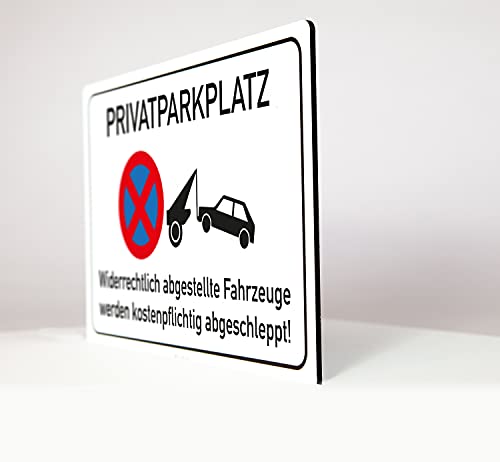 Privatparkplatz - Schild - 4 mm Alu Verbundplatte (45 x 30 cm) von Allesklaro Digitaldruck