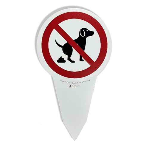 AllesKlaro® - hochwertiges XXL Steckschild - Verbot hier kein Hundeklo - 280 x 160 mm - stabile 4 mm Alu Verbundplatte von Allesklaro Digitaldruck