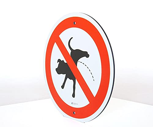 AllesKlaro® - Verbotsschild - Kein Hunde pinkeln - 24 cm rund - 4mm Alu Verbundplatte - inkl. 2 Bohrlöcher vertikal - schnelle & einfache Montage von Allesklaro Digitaldruck