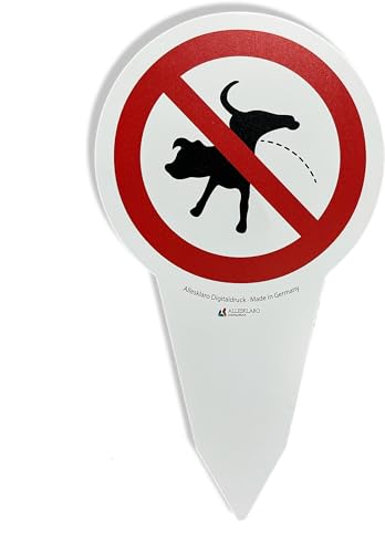 AllesKlaro® - hochwertiges XXL Steckschild - Verbot kein Hunde pinkeln - 280 x 160 mm - stabile 4 mm Alu Verbundplatte von Allesklaro Digitaldruck