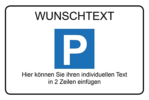 Wunschtext - Parkplatz Schild - Hinweisschild - 60 x 40 cm - stabile 4 mm Alu Verbundplatte - inkl. Bohrschablone von Allesklaro Digitaldruck