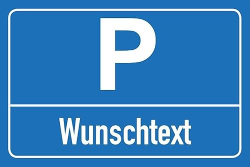 AllesKlaro® - Wunschtext Hinweisschild - Selbst gestalten - Parkplatz - Blau - Querformat - stabile 4mm AluVerbundplatte (60 x 40 cm) von Allesklaro Digitaldruck