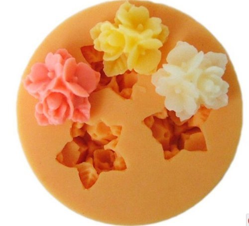 Allforhome 3 Cavity Mini 1.6cm Blumen-Fondant-Mold Silikon Zucker mini Form Craft Moulds DIY Kuchen dekorieren von Allforhome