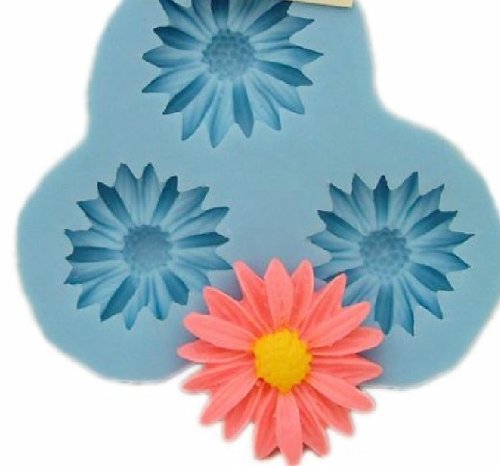 Allforhome 3-er Silikon-Form zum Backen und Basteln, Mini-Blume, für Fondant, Ton, Fimo-Knete, Süßigkeiten, Schokolade, Kuchen-Deko, 2,7cm von Allforhome