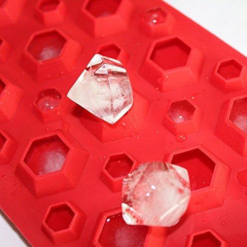 Allforhome Eiswürfelform "3D-Diamanten", lebensmitteltaugliches Silikon, für Schokolade, Seife, Fondant von Allforhome