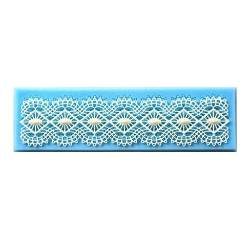 Allforhome Sugarcraft Kuchen Dekoration Werkzeug Baroc Präge Lace Diamantmuster zentralen Border Icing Silikon-Form-Form-Fondant Lace Shaped Kuchen-Mat von Allforhome