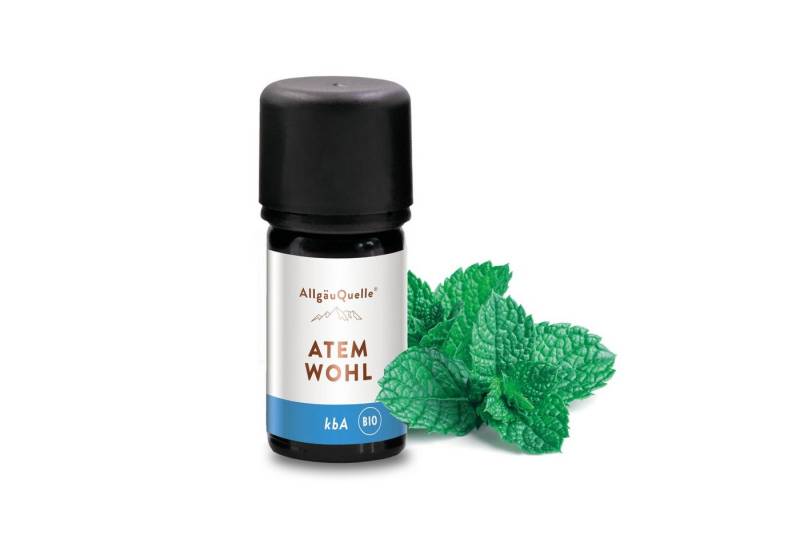 Allgäuquelle Duftöl ATEMWOHL Duftmischung, 5ml, BIO ätherische Öle (1 x 5ml), aus Eukalyptus, Salbei, Minze und Cajeput von Allgäuquelle