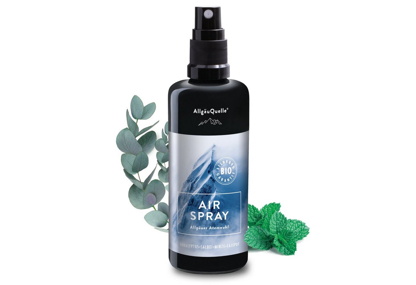 Allgäuquelle Raumduft Bio AirSpray Allgäuer Atemwohl Raumduft (1 x 100ml), mit Eukalyptus, Salbei, Minze und Cajeput von Allgäuquelle