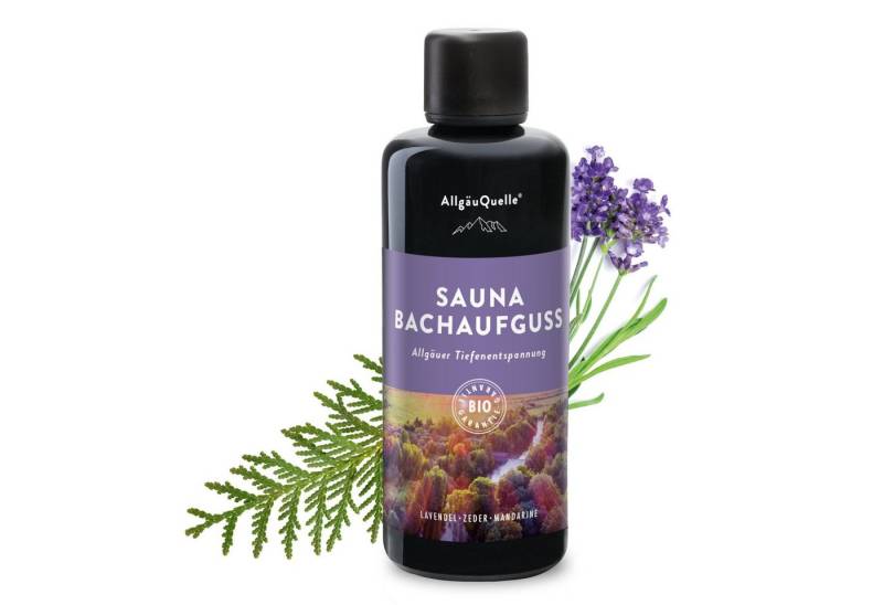 Allgäuquelle Sauna-Aufgussset Bio Saunaaufguss Bachaufguss Saunaduft (1 x 100ml) mit Lavendel, Zeder und Mandarine von Allgäuquelle