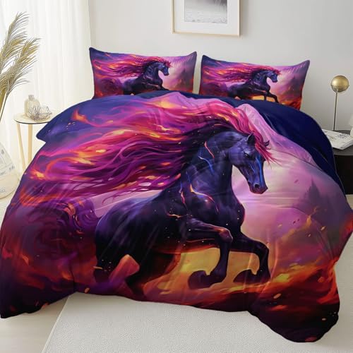 Allgemein Atmungsaktiv Bettbezug 135 x 200 cm Weich und Bequem, Fantasie Flamme Pferd Mikrofaser Bettbezug Mit Reißverschluss Einfaches Be- und Entladen, Dunkelblau Bettwäsche Wendemotiv Allgemein Atmungsaktiv Bettbezug 135 x 200 cm Weich und Bequem, Fantasie Flamme Pferd Mikrofaser Bettbezug Mit Reißverschluss Einfaches Be- und Entladen, Dunkelblau Bettwäsche Wendemotiv von Allgemein