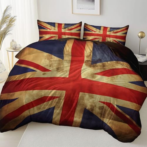 Allgemein Atmungsaktiv Bettbezug 240 x 220 cm Weich und Bequem, Retro Surreal Flagge Mikrofaser Bettbezug Mit Reißverschluss Einfaches Be- und Entladen, Braune Bettwäsche Wendemotiv von Allgemein