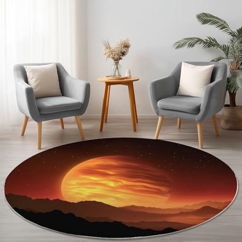 Allgemein DunkelBraune Runder Teppich rutschfest Maschinenwaschbar Nicht Leicht zu Verblassen, Fantasie Berge Planeten Flanell Kurzflor Weich Runder Teppich, Ø 210 cm Rund Teppiche für Studie Allgemein DunkelBraune Runder Teppich rutschfest Maschinenwaschbar Nicht Leicht zu Verblassen, Fantasie Berge Planeten Flanell Kurzflor Weich Runder Teppich, Ø 210 cm Rund Teppiche für Studie von Allgemein
