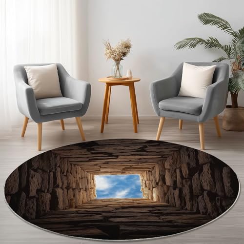 Allgemein Runder Braune Teppich Maschinenwaschbar Strapazierfähig, 210 cm Rund Teppiche für Wohnzimmer Wohnbereich Essbereich, Abstrakt 3D Himmel Flanell Runder Teppich Weiche rutschfest Allgemein Runder Braune Teppich Maschinenwaschbar Strapazierfähig, 210 cm Rund Teppiche für Wohnzimmer Wohnbereich Essbereich, Abstrakt 3D Himmel Flanell Runder Teppich Weiche rutschfest von Allgemein