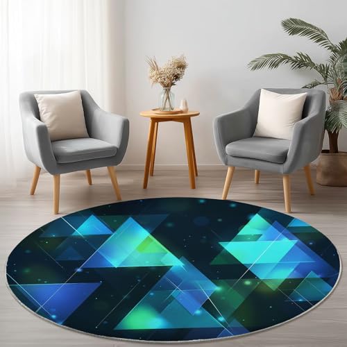 Allgemein Runder Dunkel Teppich Maschinenwaschbar Strapazierfähig, 90 cm Rund Teppiche für Wohnzimmer Wohnbereich Essbereich, Abstrakt Technologie Geometrie Flanell Runder Teppich Weiche rutschfest Allgemein Runder Dunkel Teppich Maschinenwaschbar Strapazierfähig, 90 cm Rund Teppiche für Wohnzimmer Wohnbereich Essbereich, Abstrakt Technologie Geometrie Flanell Runder Teppich Weiche rutschfest von Allgemein