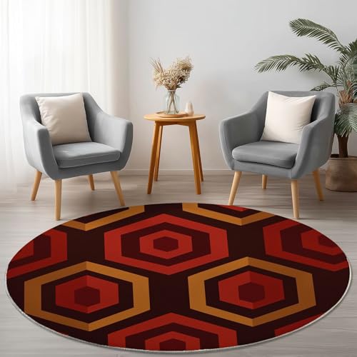 Allgemein Runder Dunkelrot Teppich Maschinenwaschbar Strapazierfähig, 120 cm Rund Teppiche für Wohnzimmer Wohnbereich Essbereich, Traditionell Retro Geometrie Flanell Runder Teppich Weiche rutschfest Allgemein Runder Dunkelrot Teppich Maschinenwaschbar Strapazierfähig, 120 cm Rund Teppiche für Wohnzimmer Wohnbereich Essbereich, Traditionell Retro Geometrie Flanell Runder Teppich Weiche rutschfest von Allgemein