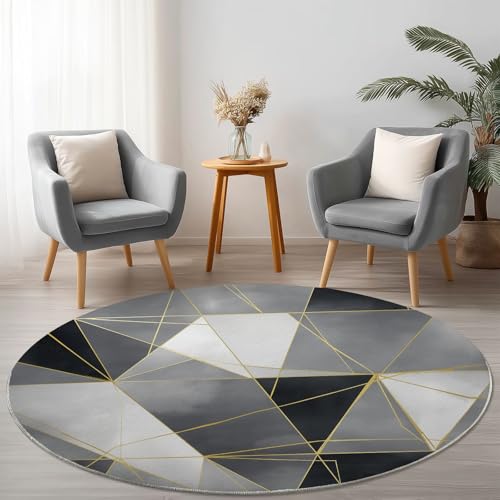 Allgemein Runder Grau Teppich Maschinenwaschbar Strapazierfähig, 245 cm Rund Teppiche für Wohnzimmer Wohnbereich Essbereich, Einfach Linien Geometrie Flanell Runder Teppich Weiche rutschfest Allgemein Runder Grau Teppich Maschinenwaschbar Strapazierfähig, 245 cm Rund Teppiche für Wohnzimmer Wohnbereich Essbereich, Einfach Linien Geometrie Flanell Runder Teppich Weiche rutschfest von Allgemein