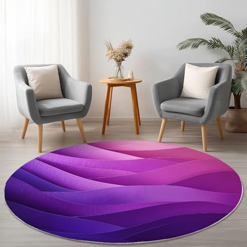 Allgemein Runder Lila Teppich Maschinenwaschbar Strapazierfähig, 180 cm Rund Teppiche für Wohnzimmer Wohnbereich Essbereich, Einfach 3D Wellen Flanell Runder Teppich Weiche rutschfest Allgemein Runder Lila Teppich Maschinenwaschbar Strapazierfähig, 180 cm Rund Teppiche für Wohnzimmer Wohnbereich Essbereich, Einfach 3D Wellen Flanell Runder Teppich Weiche rutschfest von Allgemein