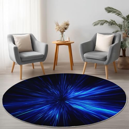 Allgemein Schwarz Blau Runder Teppich rutschfest Maschinenwaschbar Nicht Leicht zu Verblassen, Abstrakt 3D Balken Flanell Kurzflor Weich Runder Teppich, Ø 245 cm Rund Teppiche für Studie Allgemein Schwarz Blau Runder Teppich rutschfest Maschinenwaschbar Nicht Leicht zu Verblassen, Abstrakt 3D Balken Flanell Kurzflor Weich Runder Teppich, Ø 245 cm Rund Teppiche für Studie von Allgemein