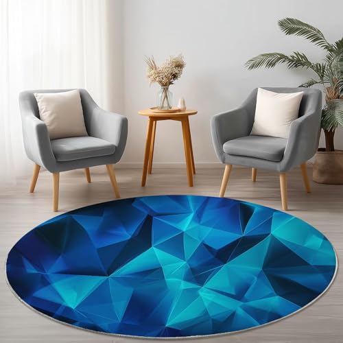 Allgemein Weich Flanell Blau Runder Teppich rutschfest Waschbar, Abstrakt 3D Geometrie Runder Teppich für Kinder Flur Wohnzimmer Büro Schlafzimmer, Ø 120 cm Rund Teppiche Einweihungsgeschenk Allgemein Weich Flanell Blau Runder Teppich rutschfest Waschbar, Abstrakt 3D Geometrie Runder Teppich für Kinder Flur Wohnzimmer Büro Schlafzimmer, Ø 120 cm Rund Teppiche Einweihungsgeschenk von Allgemein