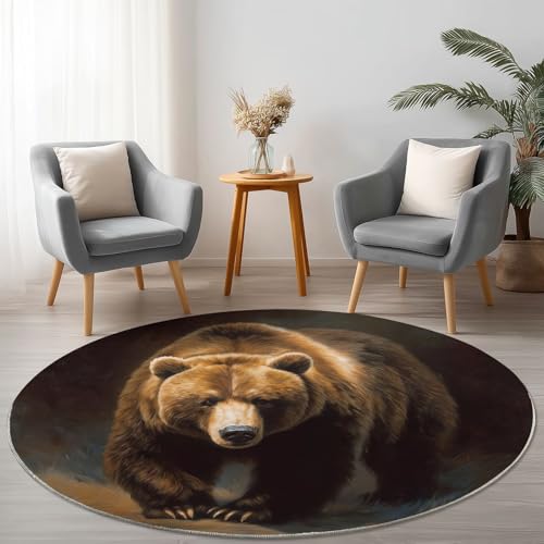 Allgemein Weich Flanell Braune Runder Teppich rutschfest Waschbar, Tier Nahaufnahme Bär Runder Teppich für Kinder Flur Wohnzimmer Büro Schlafzimmer, Ø 120 cm Rund Teppiche Einweihungsgeschenk Allgemein Weich Flanell Braune Runder Teppich rutschfest Waschbar, Tier Nahaufnahme Bär Runder Teppich für Kinder Flur Wohnzimmer Büro Schlafzimmer, Ø 120 cm Rund Teppiche Einweihungsgeschenk von Allgemein