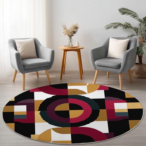 Allgemein Weich Flanell Dunkel Runder Teppich rutschfest Waschbar, Modern Abstrakt Geometrisch Runder Teppich für Kinder Flur Wohnzimmer Büro Schlafzimmer, Ø 60 cm Rund Teppiche Einweihungsgeschenk Allgemein Weich Flanell Dunkel Runder Teppich rutschfest Waschbar, Modern Abstrakt Geometrisch Runder Teppich für Kinder Flur Wohnzimmer Büro Schlafzimmer, Ø 60 cm Rund Teppiche Einweihungsgeschenk von Allgemein