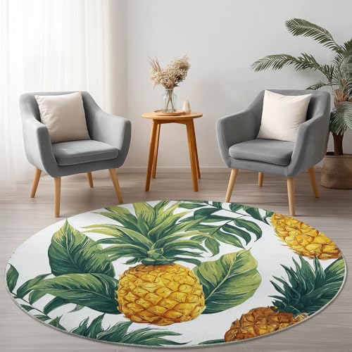 Allgemein Weich Flanell Gelb Grün Runder Teppich rutschfest Waschbar, Aquarell Ananas Blätter Runder Teppich für Kinder Flur Wohnzimmer Büro Schlafzimmer, Ø 245 cm Rund Teppiche Einweihungsgeschenk Allgemein Weich Flanell Gelb Grün Runder Teppich rutschfest Waschbar, Aquarell Ananas Blätter Runder Teppich für Kinder Flur Wohnzimmer Büro Schlafzimmer, Ø 245 cm Rund Teppiche Einweihungsgeschenk von Allgemein