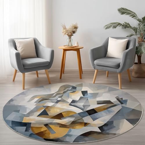 Allgemein Weich Flanell Grau Runder Teppich rutschfest Waschbar, Abstrakt Geometrisch Gitarre Runder Teppich für Kinder Flur Wohnzimmer Büro Schlafzimmer, Ø 90 cm Rund Teppiche Einweihungsgeschenk Allgemein Weich Flanell Grau Runder Teppich rutschfest Waschbar, Abstrakt Geometrisch Gitarre Runder Teppich für Kinder Flur Wohnzimmer Büro Schlafzimmer, Ø 90 cm Rund Teppiche Einweihungsgeschenk von Allgemein