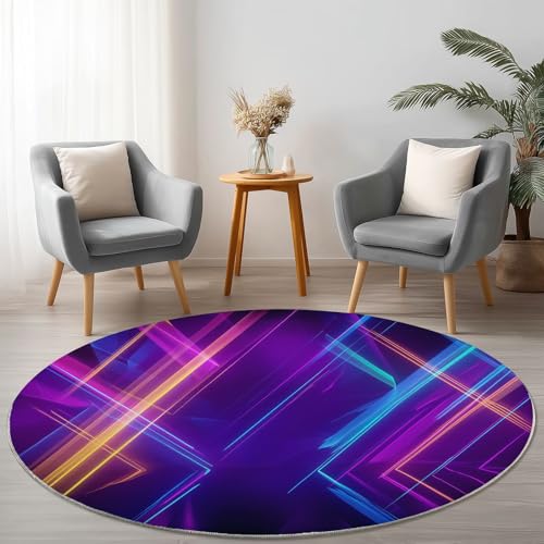 Allgemein Weich Flanell Lila Runder Teppich rutschfest Waschbar, Fantasie Technologie Geometrie Runder Teppich für Kinder Flur Wohnzimmer Büro Schlafzimmer, Ø 90 cm Rund Teppiche Einweihungsgeschenk Allgemein Weich Flanell Lila Runder Teppich rutschfest Waschbar, Fantasie Technologie Geometrie Runder Teppich für Kinder Flur Wohnzimmer Büro Schlafzimmer, Ø 90 cm Rund Teppiche Einweihungsgeschenk von Allgemein