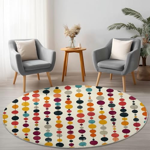 Allgemein Weich Flanell Mehrfarbig Runder Teppich rutschfest Waschbar, Retro Modern Punkte Runder Teppich für Kinder Flur Wohnzimmer Büro Schlafzimmer, Ø 90 cm Rund Teppiche Einweihungsgeschenk Allgemein Weich Flanell Mehrfarbig Runder Teppich rutschfest Waschbar, Retro Modern Punkte Runder Teppich für Kinder Flur Wohnzimmer Büro Schlafzimmer, Ø 90 cm Rund Teppiche Einweihungsgeschenk von Allgemein