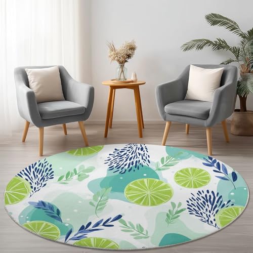Anti-Rutsch Runder Teppich 90 cm, Cartoon Illustration Geometrie Thema Waschbarer Runder Teppich für Wohnzimmer Kinderzimmer Büro, Grün Flanell Rund Teppiche Weich Nicht Leicht zu Verblassen Anti-Rutsch Runder Teppich 90 cm, Cartoon Illustration Geometrie Thema Waschbarer Runder Teppich für Wohnzimmer Kinderzimmer Büro, Grün Flanell Rund Teppiche Weich Nicht Leicht zu Verblassen von Allgemein