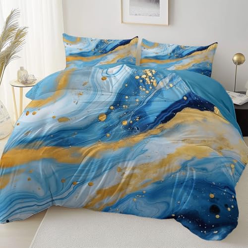Bettbezug Blau Doppelseitig Reversibel mit Reißverschluss Eckband, Modern Elegant Marmorlinie Mikrofaser Bettwäsche Set Atmungsaktiv Reißfest, 135 x 200 cm Bettbezug Pflegeleicht Schlafzimmer Bettbezug Blau Doppelseitig Reversibel mit Reißverschluss Eckband, Modern Elegant Marmorlinie Mikrofaser Bettwäsche Set Atmungsaktiv Reißfest, 135 x 200 cm Bettbezug Pflegeleicht Schlafzimmer von Allgemein