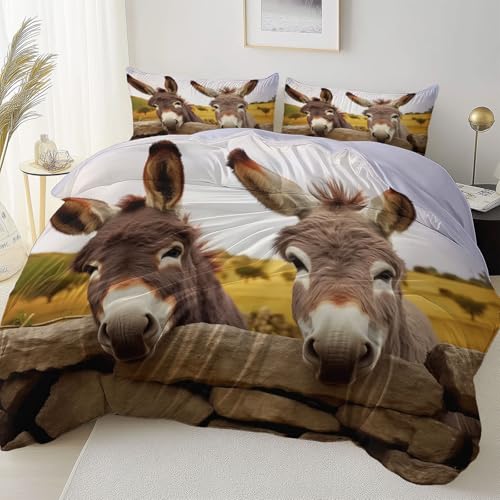Bettbezug Cremefarben Doppelseitig Reversibel mit Reißverschluss Eckband, Tier Stein Esel Mikrofaser Bettwäsche Set Atmungsaktiv Reißfest, 135 x 200 cm Bettbezug Pflegeleicht Schlafzimmer Bettbezug Cremefarben Doppelseitig Reversibel mit Reißverschluss Eckband, Tier Stein Esel Mikrofaser Bettwäsche Set Atmungsaktiv Reißfest, 135 x 200 cm Bettbezug Pflegeleicht Schlafzimmer von Allgemein